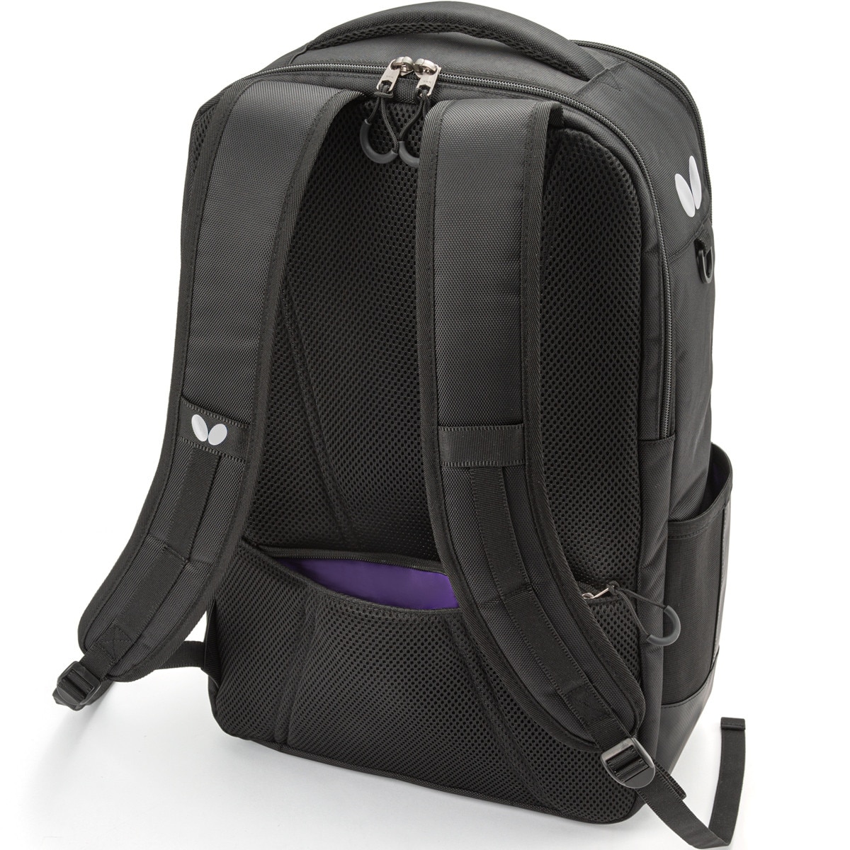 Butterfly Raffines Rucksack Bag: Rear View of the Silver Bag